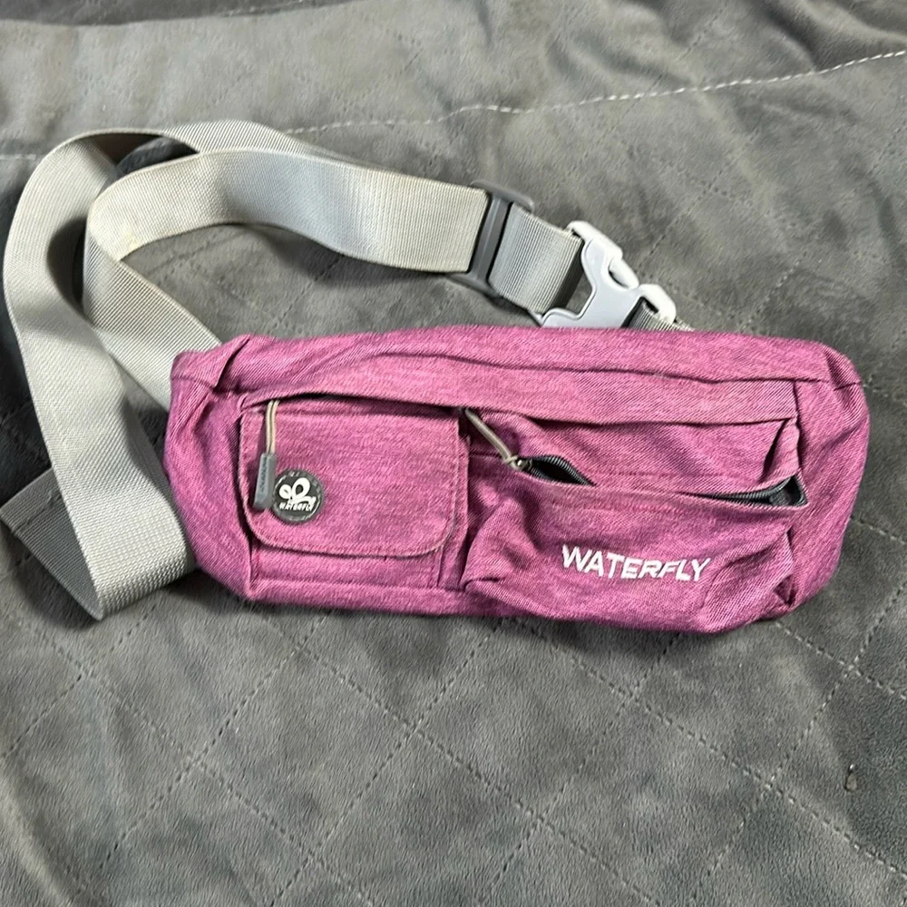 WATERFLY Fanny Pack for Women Men Water Resistant Waist Pouch Slim Belt Purple - Picture 1 of 8